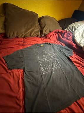 True & Co. Faded black Short-Sleeve Graphic Tee with White Map Text